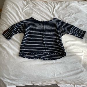 French Striped Crop Top